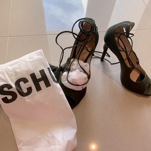 Schultz green straps heels